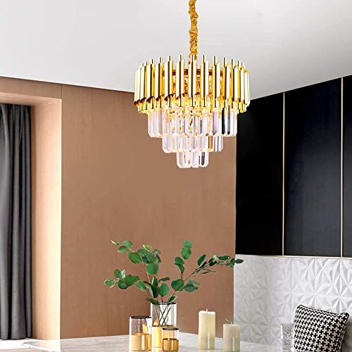 Antumbra Gold Tube Stainless Steel Crystal Pendant Chandelier Lights.